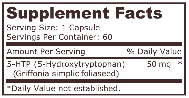 Pure Nutrition - 5-HTP 50 mg - 60 Capsules