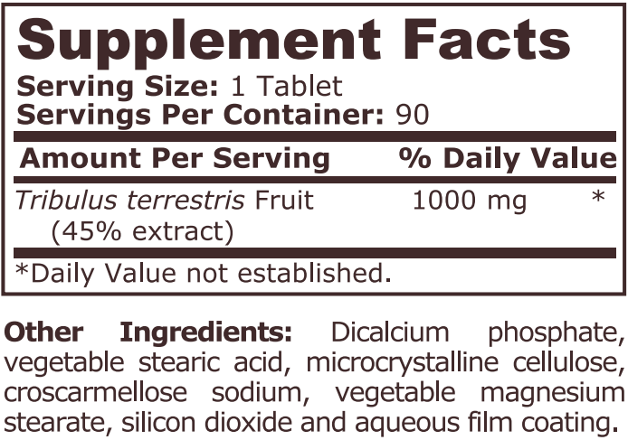 Pure Nutrition - TRIBULUS TERRESTRIS 1000 МГ - 90 Таблетки