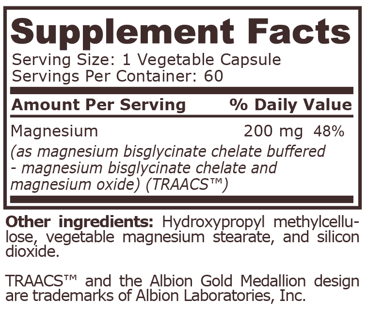 Pure Nutrition - MAGNESIUM BISGLYCINATE 60/120 Vegetable Capsules