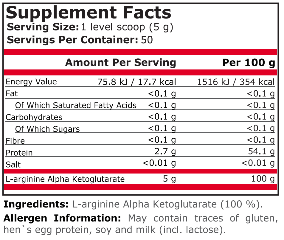 Pure Nutrition - AAKG POWDER - 250г / 500г / 1000г