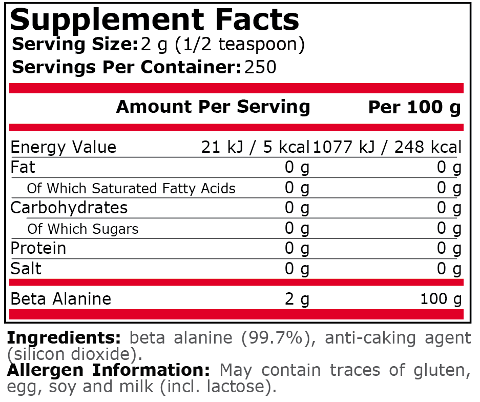 Pure Nutrition - Beta-Alanine Powder - 500 Г